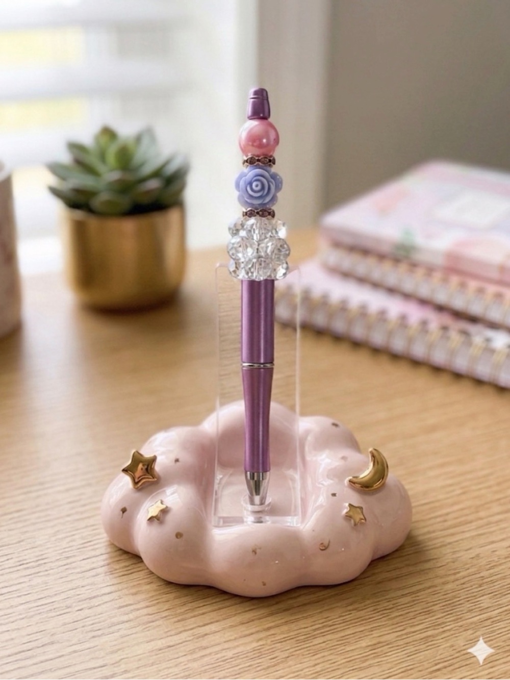 Purple and Pink Sparkle Rose Pen